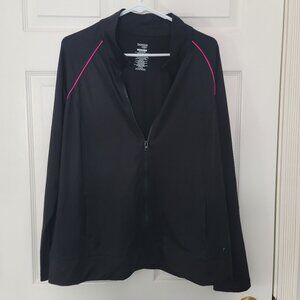 Kids/girls black and pink full zip Danskin now athletic sweatshirt with pockets